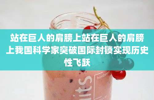 站在巨人的肩膀上站在巨人的肩膀上我国科学家突破国际封锁实现历史性飞跃