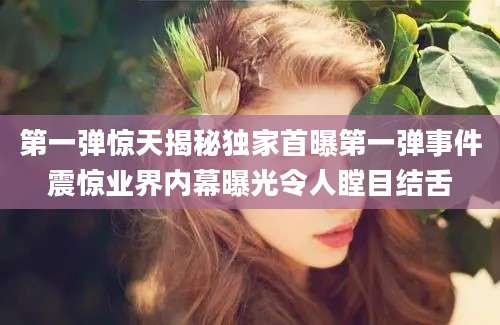 第一弹惊天揭秘独家首曝第一弹事件震惊业界内幕曝光令人瞠目结舌