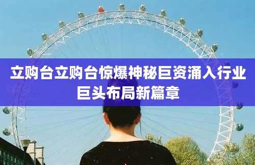 立购台立购台惊爆神秘巨资涌入行业巨头布局新篇章