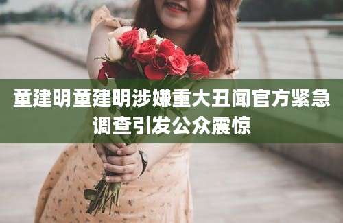 童建明童建明涉嫌重大丑闻官方紧急调查引发公众震惊