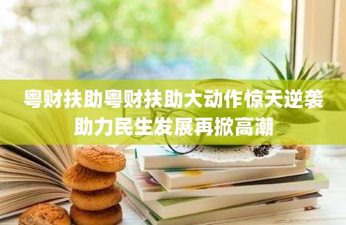 粤财扶助粤财扶助大动作惊天逆袭助力民生发展再掀高潮