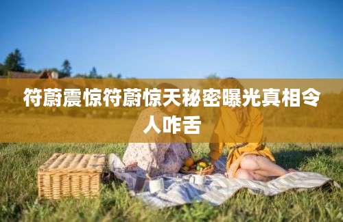 符蔚震惊符蔚惊天秘密曝光真相令人咋舌