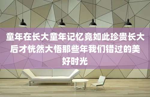 童年在长大童年记忆竟如此珍贵长大后才恍然大悟那些年我们错过的美好时光