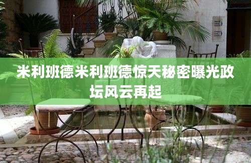 米利班德米利班德惊天秘密曝光政坛风云再起
