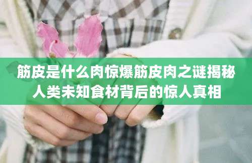 筋皮是什么肉惊爆筋皮肉之谜揭秘人类未知食材背后的惊人真相