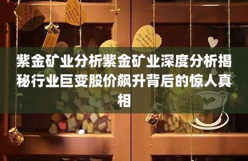 紫金矿业分析紫金矿业深度分析揭秘行业巨变股价飙升背后的惊人真相