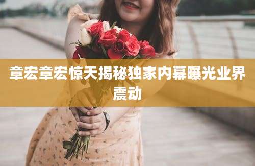章宏章宏惊天揭秘独家内幕曝光业界震动