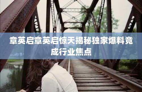 章英启章英启惊天揭秘独家爆料竟成行业焦点