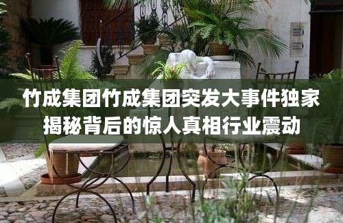 竹成集团竹成集团突发大事件独家揭秘背后的惊人真相行业震动