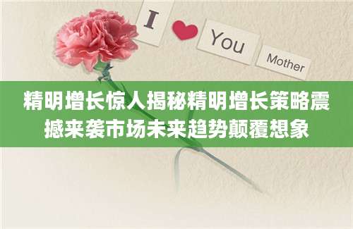 精明增长惊人揭秘精明增长策略震撼来袭市场未来趋势颠覆想象