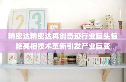 精密达精密达再创奇迹行业巨头惊艳亮相技术革新引发产业巨变