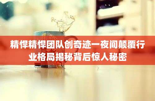 精悍精悍团队创奇迹一夜间颠覆行业格局揭秘背后惊人秘密