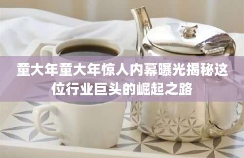 童大年童大年惊人内幕曝光揭秘这位行业巨头的崛起之路
