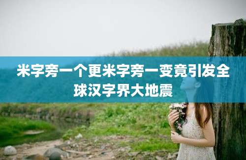 米字旁一个更米字旁一变竟引发全球汉字界大地震