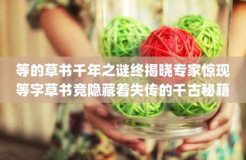 等的草书千年之谜终揭晓专家惊现等字草书竟隐藏着失传的千古秘籍