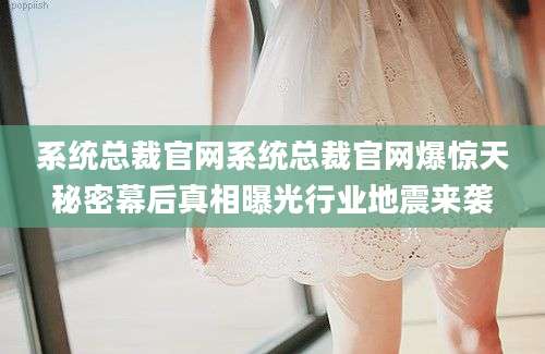 系统总裁官网系统总裁官网爆惊天秘密幕后真相曝光行业地震来袭