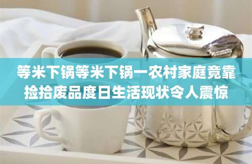 等米下锅等米下锅一农村家庭竟靠捡拾废品度日生活现状令人震惊