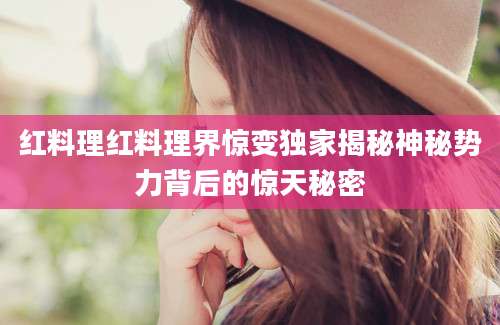 红料理红料理界惊变独家揭秘神秘势力背后的惊天秘密