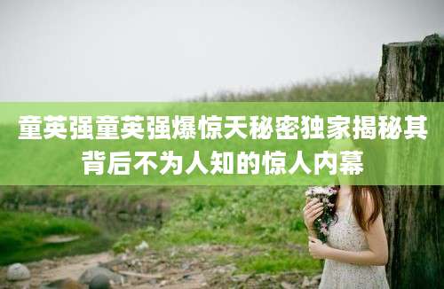 童英强童英强爆惊天秘密独家揭秘其背后不为人知的惊人内幕