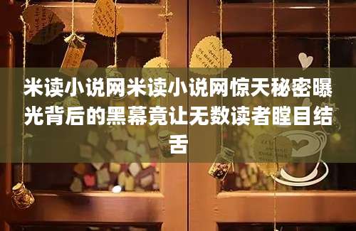 米读小说网米读小说网惊天秘密曝光背后的黑幕竟让无数读者瞠目结舌