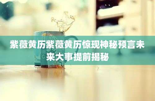 紫薇黄历紫薇黄历惊现神秘预言未来大事提前揭秘