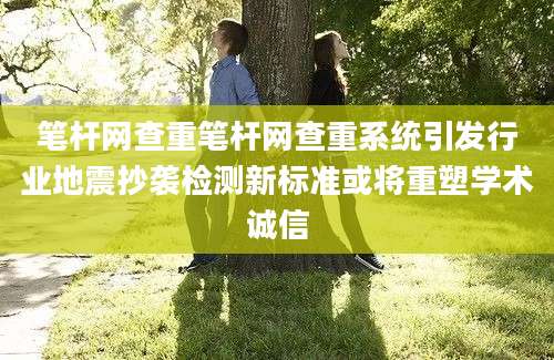 笔杆网查重笔杆网查重系统引发行业地震抄袭检测新标准或将重塑学术诚信