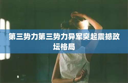 第三势力第三势力异军突起震撼政坛格局