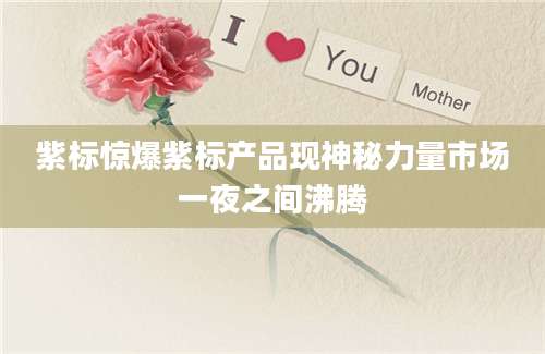 紫标惊爆紫标产品现神秘力量市场一夜之间沸腾