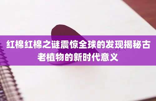 红棉红棉之谜震惊全球的发现揭秘古老植物的新时代意义
