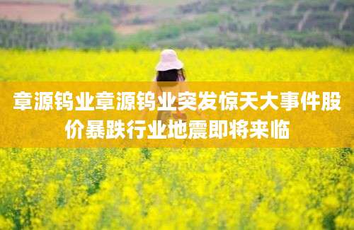 章源钨业章源钨业突发惊天大事件股价暴跌行业地震即将来临