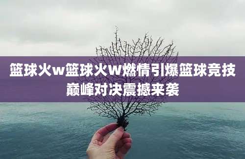 篮球火w篮球火W燃情引爆篮球竞技巅峰对决震撼来袭