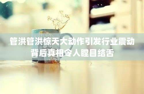 管洪管洪惊天大动作引发行业震动背后真相令人瞠目结舌