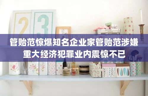 管贻范惊爆知名企业家管贻范涉嫌重大经济犯罪业内震惊不已