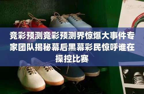 竞彩预测竞彩预测界惊爆大事件专家团队揭秘幕后黑幕彩民惊呼谁在操控比赛
