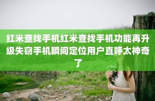 红米查找手机红米查找手机功能再升级失窃手机瞬间定位用户直呼太神奇了