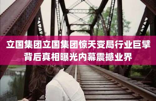 立国集团立国集团惊天变局行业巨擘背后真相曝光内幕震撼业界