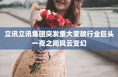 立讯立讯集团突发重大变故行业巨头一夜之间风云变幻