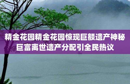 精金花园精金花园惊现巨额遗产神秘巨富离世遗产分配引全民热议