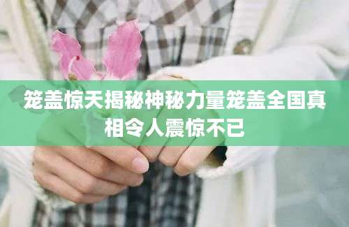 笼盖惊天揭秘神秘力量笼盖全国真相令人震惊不已