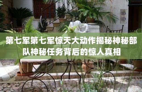 第七军第七军惊天大动作揭秘神秘部队神秘任务背后的惊人真相