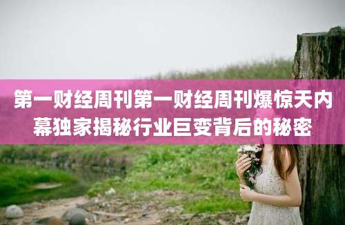 第一财经周刊第一财经周刊爆惊天内幕独家揭秘行业巨变背后的秘密